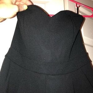 EXPRESS Black sweet heart zip pant romper NWT
